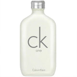 Calvin Klein CK One Eau de Toilette 100ml bottle with minimalist frosted glass design, ideal for unisex fragrance lovers.
