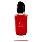 Armani Si Passione EDP 100ml perfume bottle in bold red with black cap, ideal for women seeking a confident, floral-fruity fragrance.