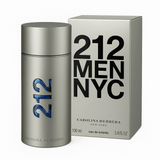 Carolina Herrera 212 Men NYC Eau de Toilette – 100ml with branded packaging box, perfect for gifting or luxury men's fragrance display.